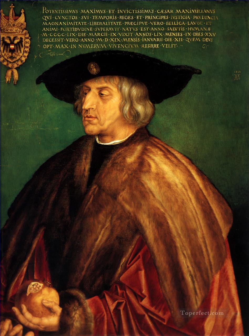 Portrait of Emperor Maximilian I Nothern Renaissance Albrecht Durer Oil Paintings